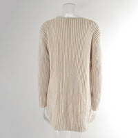 ; Prilagođeni Ženski dugi zimski jesenski preveliki pleteni džemperi s okruglim vratom Ženski kaput preveliki