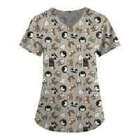 Rasprodaja majica Plus size Bluza casual kratkih rukava s grafičkim printom Ženske bluze s izrezom u obliku slova