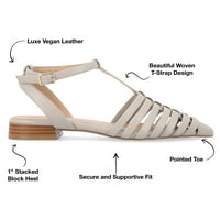Kolekcija about ženske ravne cipele s remenom za gležanj about blok potpetice sa šiljastim prstima