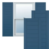 Ekena Millwork 18 W 60 H TRUE FIT PVC Horizontalni sloj uokviren modernim stilom Fiksni nosači, SOJORNE BLUE