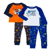 Pidžama s dugim rukavima za novorođenčad i malu djecu od 4 komada veličine 12m-5t
