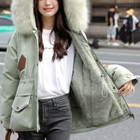 Kaputi za žene, ženske puffer jakne s kapuljačom s patentnim zatvaračem, topla izolirana jakna s džepovima, kaputi