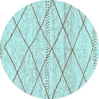 Ahgly Company Unutarnji okrugli čvrsto svijetlo plava prostirka moderne prostirke, 6 'krug