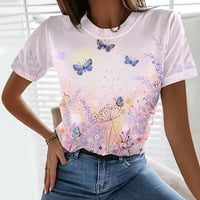Ženska seksi modna majica, ležerni ljetni vrhovi s printom kratkih rukava