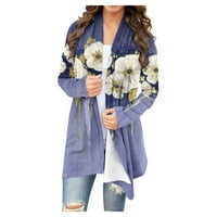 Ženske majice, elegantne casual ženske modne kardigan jakne s dugim rukavima s cvjetnim printom, modne majice