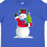 Smiješni snjegović s božićnim drvcem u ruci, poklon majica za mlađeg dječaka ili djevojčicu
