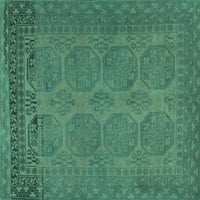 Tradicionalne pravokutne perzijske tirkizno plave prostirke za prostore tvrtke, 6' 9'