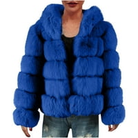 Ženski kardigan Ženska Moda ženski topli kaput s v-krznom jakna zimska jednobojna gornja odjeća s izrezom u obliku