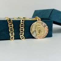 Ogrlica od 14-karatnog zlata s 20-inčnom trobojnom medaljom od 26 inča