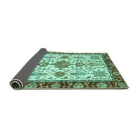 Tradicionalni tepisi, tirkizno plavi, kvadrat od 5 stopa