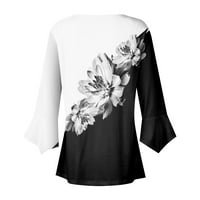 Feternalne majice za rukave za žene tiskaju grafičke majice bluze casual osnovni vrhovi pulover ženske košulje