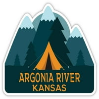 Rijeka Argonia, Kansas, magnet za hladnjak za suvenire, dizajn šatora za kampiranje