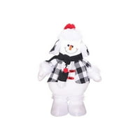 Crna lutka, Djed Božićnjak, bijeli snjegović, ukras stola, lutka iz crtića, božićna lutka, Božićni ukrasi, zabava