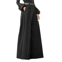 Ženske teretne hlače, modne ljetne ošišane Palazzo hlače s printom od pamuka i lana, udobne široke hlače s džepovima,