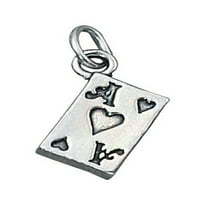 Sterling Silver 16 3D sreća Ace of Hearts poker igračka ogrlica za igru ​​karte