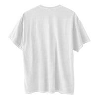 Majice za žene ženske Vintage majice s rukavima s printom ležerni vrhovi kratkih rukava bijela bluza u boji