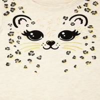 Peplum majica kratkih rukava s leopard mačjim printom za djevojčice iz Amerike