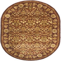 Vuneni tepih s cvjetnim obrubom iz Achiel-a, vinsko-Zlatni, 4'6 6'6 ovalni