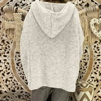 Kaput s otvorenim leđima dugih rukava veličina jednobojni gornji dio džemper s kapuljačom u boji preveliki džemper