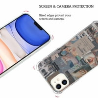 Retro Life Collage za iPhone Mini, estetski umjetnički dizajn uzorak soft TPU Bumper Cover Cover