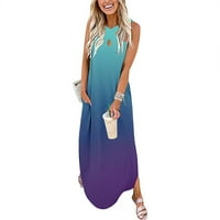 Ženska duga maxi haljina Grading Retro križ prednjeg vrata za djevojčice Boho elegantna plaža Leisure odmor za
