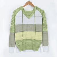 Plus size ženski pulover dukserica dugih rukava s okruglim vratom prugasti pulover majice casual dukserica zelena