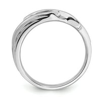 0,50 karata. Muški zaručnički prsten od pravog bijelog zlata od 14 karata s kubičnim cirkonijem za medeni mjesec