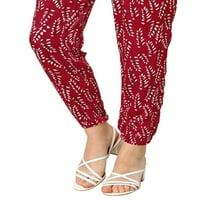 Jedinstveni prijedlozi ženske Ležerne hlače s rastezljivim cvjetnim printom i visokim strukom za opuštanje
