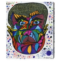 Wynwood Studio Abstract Wall Art Canvas Otisci 'Manuel Roman - Oblici njegovog lica - ljubičasta, plava