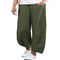 Ženske hlače visokog elastičnog struka, široke hlače, Ležerne Palazzo hlače s džepovima, ljetne obične ravne hlače