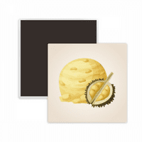 Popsicles sa žutom kuglicom Durian, kvadratni keramički magnet za hladnjak, uspomena