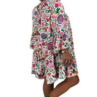 Ženska ležerna boho labava tunika s cvjetnim izrezom u obliku slova u, mini ljetna svečana haljina za plažu, kaftan