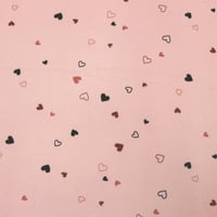 Pletena tkanina od poliestera za Valentinovo s printom srca za Valentinovo - ružičasto crvena