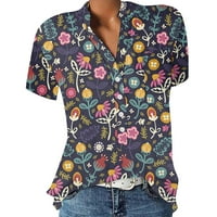 Bluze za žene, elegantne Ležerne ženske košulje s kratkim rukavima, ljetne ženske poslovne Ležerne košulje s cvjetnim