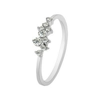 Prstenovi za žene Pokloni za Majčin dan zaručnički prsten s bijelim klinovima prstenovi od srebra ženski modni