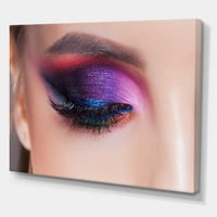 DesignArt 'Svijetla šminka očiju u luksuznom plavom i ružičastom nijansu' Modern Canvas Wall Art Print