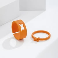 novi jedinstveni kreativni modni par vjenčani prsten sa šupljim leptirom u narančastoj boji