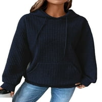 Biayxms ženska majica s kapuljačom od čvrstih boja, kapuljača, jakčana pulover s dugim rukavima s džepom kengura
