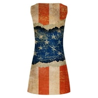 Ljeto, 4. srpnja, Dan neovisnosti, domoljubna majica s američkom zastavom, Ženske haljine bez rukava, ležerna