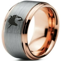 Mitski prsten od volframovog jednoroga jin jang za muškarce i žene, udobno pristajanje, 18K ružičasto zlato, stepenasti