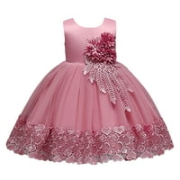Princeza Božićna haljina za djevojčice Cvjetna čipkasta haljina za djevojčice za vjenčanje, maturalnu zabavu,