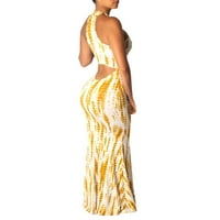 Yanhoo ženska maxi haljina Ljetno casual Sundress duge haljine bez rukava Havajska plaža maxi haljina