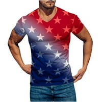 Nova modna ležerna majica s printom Dana neovisnosti za fitness i sport, pulover kratkih rukava, muška majica