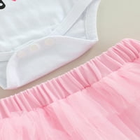 Odjeća za Očev dan za novorođene djevojčice kombinezon kratkih rukava s printom slova + kratke hlače od tila +