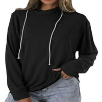 Ženske jednobojne majice s kapuljačom s kapuljačom, Ležerne majice s dugim rukavima, jednobojni jesenski vrhovi