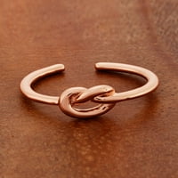 Ružičasti zlatni ljubavni čvor nehrđajući čelik otvoreni prsten