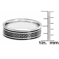 Obalni nakit prsten s umetkom od nehrđajućeg čelika i crnih ugljičnih vlakana