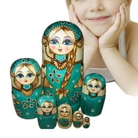 Toyworld Set Girl gnijezdi lutke Basswood Sedam slojeva ruske drvene lutke Ukras za kućni ured poklon igračka