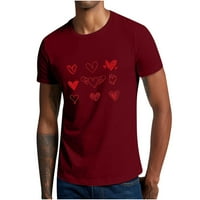 Muška bluza za Dan očeva ležerni mekani par kratkih rukava ručno nacrtano srce pulover s okruglim vratom majica