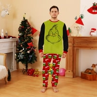 Obiteljska podudarna božićna pidžama Set salon za spavanje dugih rukava hlače za žene, muškarce, djecu